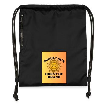 Grande marque du soleil caché - Sac à cordon en polyester recyclé - noir - Devant