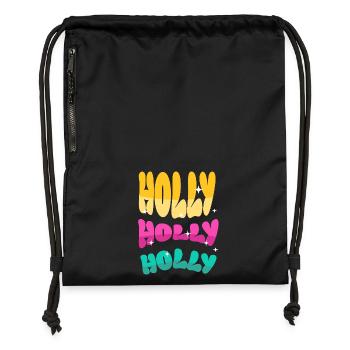 Houx Vacances Tricolore - Sac à cordon en polyester recyclé - noir - Devant