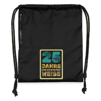 25 Jahre und ein bisschen Weise - Turnbeutel aus Recycling-Material - Schwarz - Vorne