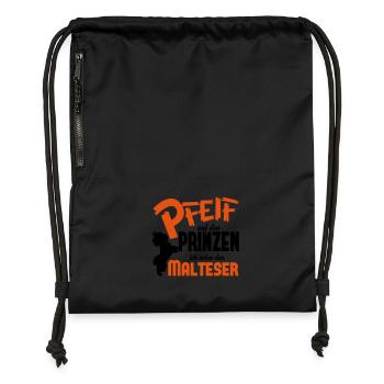 Hundeshirt: Ich nehm den Malteser - Turnbeutel aus Recycling-Material - Schwarz - Vorne
