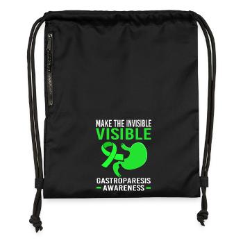 Gastroparésie intestinale - Sac à cordon en polyester recyclé - military green - Devant