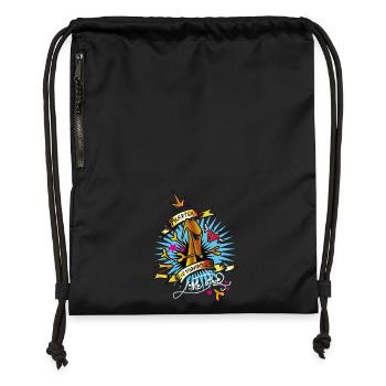 master of disaster white - Gymsac made from recycled material - black - Front