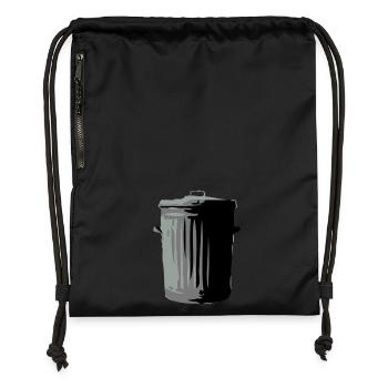 Mülltonne - Turnbeutel aus Recycling-Material - Schwarz - Vorne