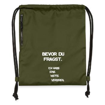 Wette verloren - Turnbeutel aus Recycling-Material - military Green - Vorne