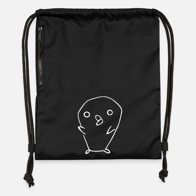 Enton Ente Anime Manga - Sac à cordon en polyester recyclé - noir