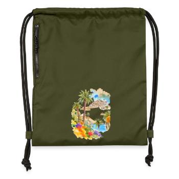 Vacances aux îles Canaries - Sac à cordon en polyester recyclé - military green - Devant