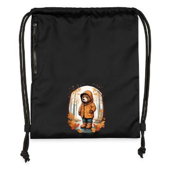 Cute Bear - Gymsac made from recycled material - black - Front