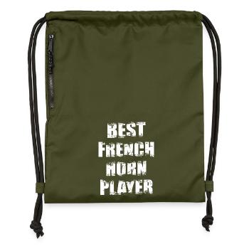 Best French Horn Player - Gymsac made from recycled material - military green - Front