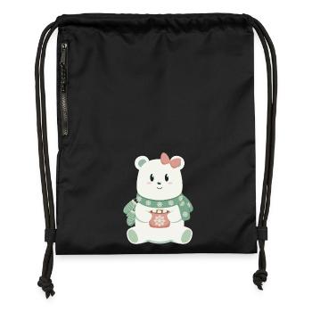 Ours polaire avec arc - Sac à cordon en polyester recyclé - military green - Devant