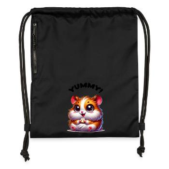 Hamster yummy - Gymsac made from recycled material - black - Front