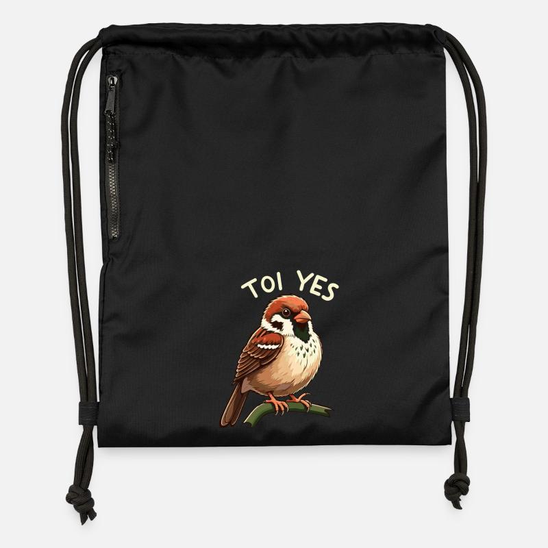 You yes sparrow - Gymsac made from recycled material - black