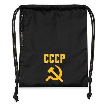 Soviet - Hammer and Sickle Soviet Union - Communist - Gymsac made from recycled material - black - Front