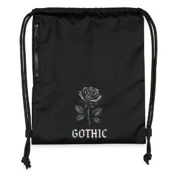 Gothic Rose with Glitch Effect - Gymsac made from recycled material - black - Front