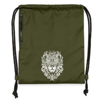 Fiery Löwenkopf Tattoo Design - Turnbeutel aus Recycling-Material - military Green - Vorne