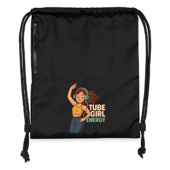 Tube Girl Energie - Turnbeutel aus Recycling-Material - Schwarz - Vorne
