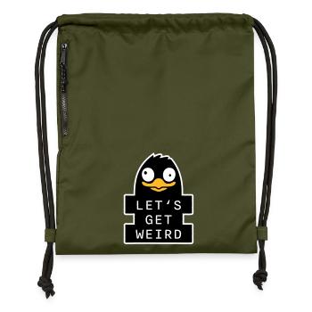 Soyons fous de pingouin bizarre d’oiseau bizarre - Sac à cordon en polyester recyclé - military green - Devant