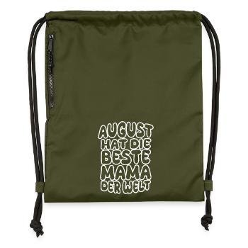 August - Turnbeutel aus Recycling-Material - military Green - Vorne