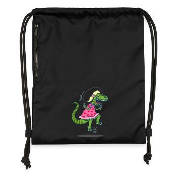 Ruse de chasse du tyrannosaure - Sac à cordon en polyester recyclé - noir - Devant