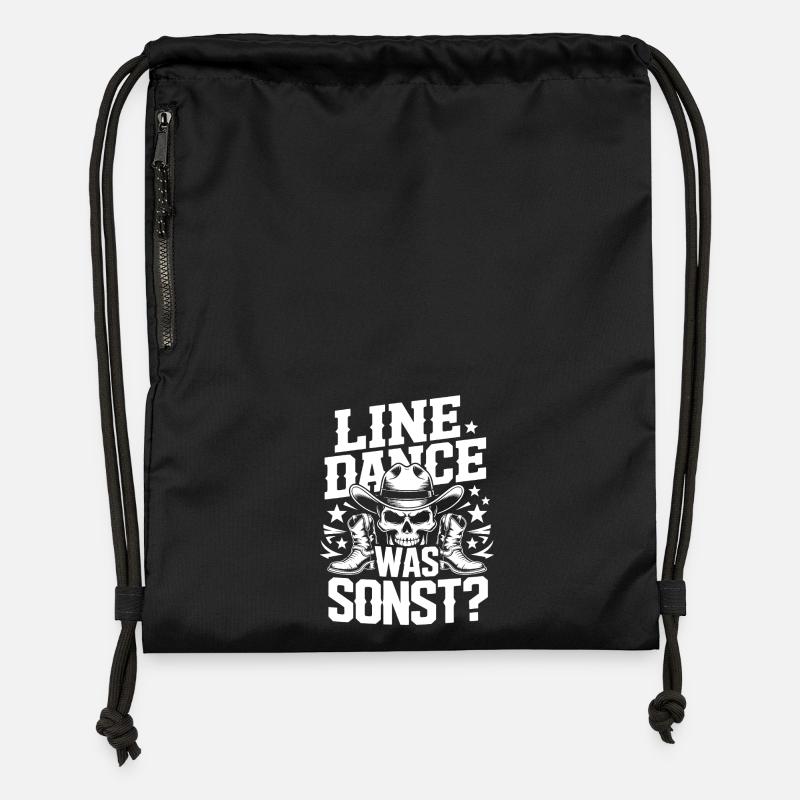 Cowboy en Ligne de Crâne - Sac à cordon en polyester recyclé - noir