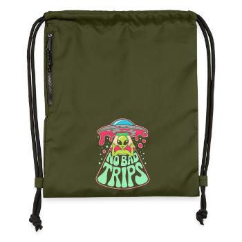 Keine schlechten Trips Außerirdisches UFO Psychedelische Retro-Kunst - Turnbeutel aus Recycling-Material - military Green - Vorne