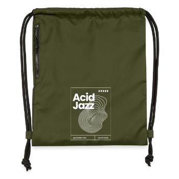 Acid Jazz music poster design - Gymsac made from recycled material - military green - Front