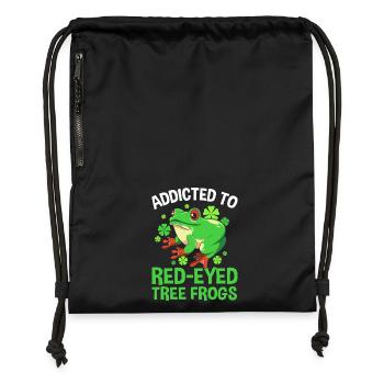 Frog Tree Frog - Gymsac made from recycled material - black - Front