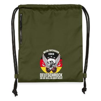 Meine Nachbarn hören Deutschrock - Turnbeutel aus Recycling-Material - military Green - Vorne