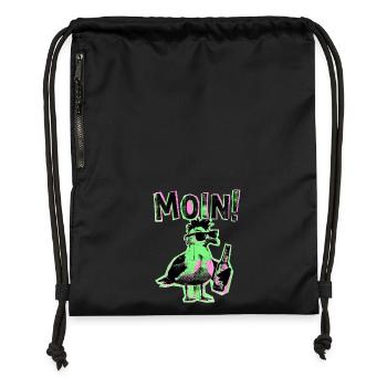 Punker Möwe Kiez Schanze Moin - Sac à cordon en polyester recyclé - noir - Devant