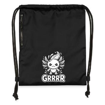 Grump Axolotl - Turnbeutel aus Recycling-Material - military Green - Vorne