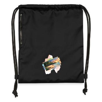Natur Strand Bild niedliches Sommerdesign - Turnbeutel aus Recycling-Material - military Green - Vorne