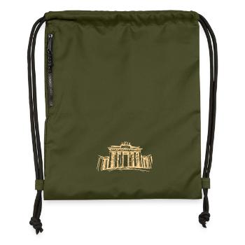 Berlin Brandenburger Tor – Symbolträchtiges - Turnbeutel aus Recycling-Material - military Green - Vorne