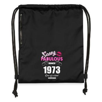 Sassy Fabulous Since 1973 - Gymsac made from recycled material - black - Front