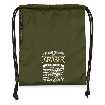 ARABER - Herz - Turnbeutel aus Recycling-Material - military Green - Vorne