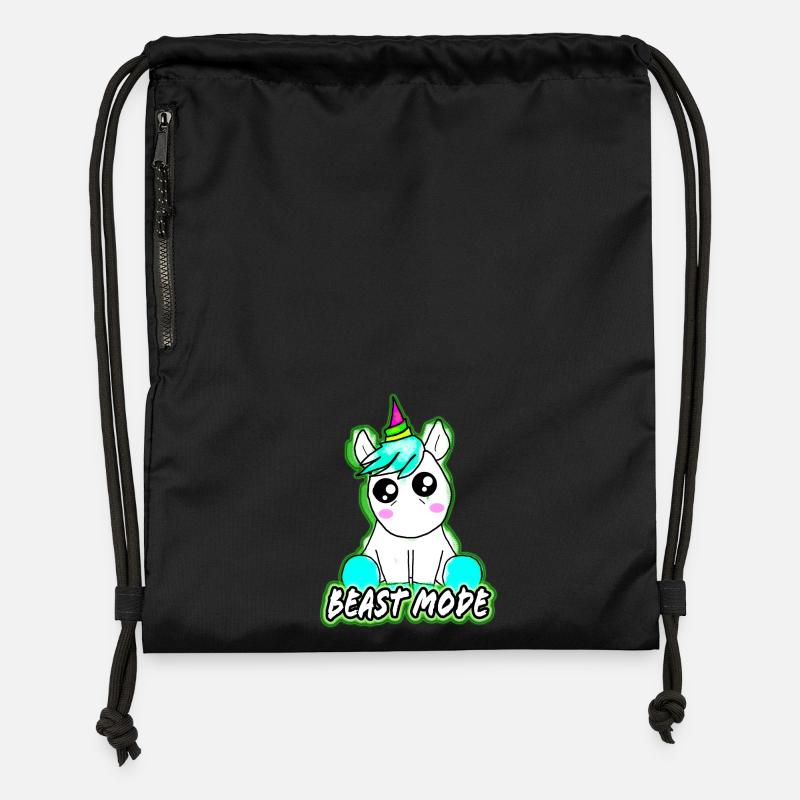 Beast mode - Gymsac made from recycled material - black