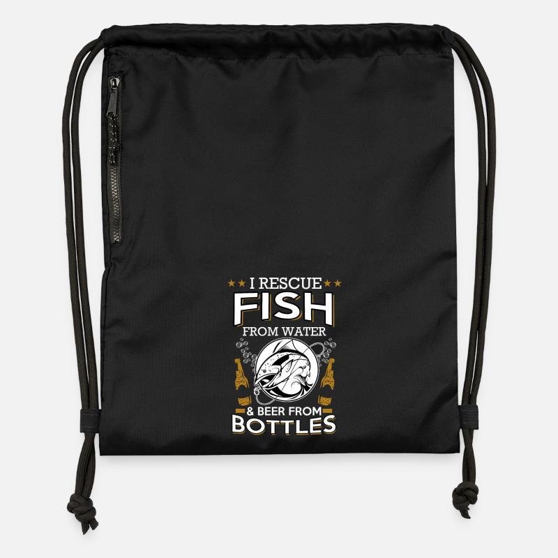 BEER FISH - Turnbeutel aus Recycling-Material - Schwarz