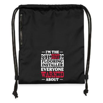 Je suis l’installateur de revêtements de sol psychotique tout le monde - Sac à cordon en polyester recyclé - military green - Devant
