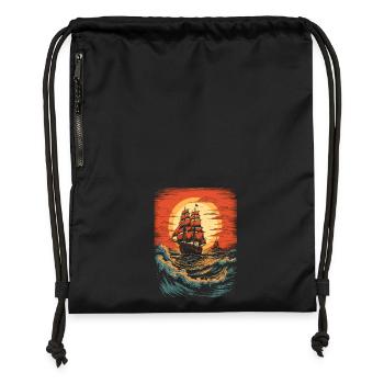 Sea Yacht - Sac à cordon en polyester recyclé - noir - Devant