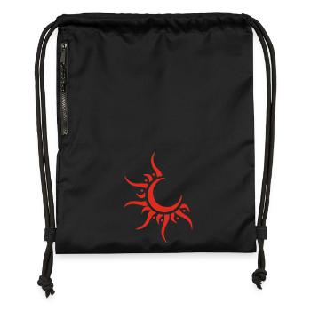 Red Sun and Moon - Gymsac made from recycled material - black - Front