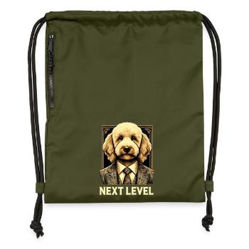 Goldendoodle Dog Next Level Suit Gift - Gymsac made from recycled material - military green - Front