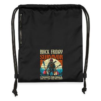 Black Friday Survivor Rétro Vintage Shopping - Sac à cordon en polyester recyclé - military green - Devant