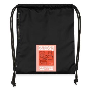 Sonntagskaffee | langsames Tropfen, feines Nippen - Turnbeutel aus Recycling-Material - Schwarz - Vorne