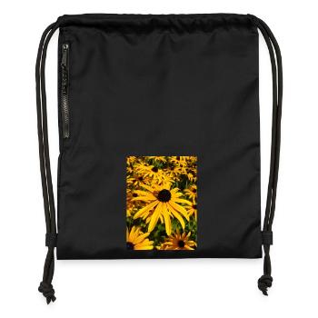 échinacée orange aussi échinacée Sonnenhut - Sac à cordon en polyester recyclé - noir - Devant