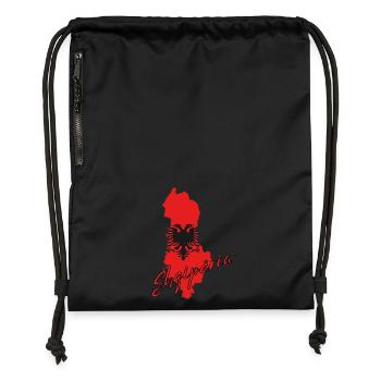 Albanian flag, Albanian pride - Gymsac made from recycled material - black - Front