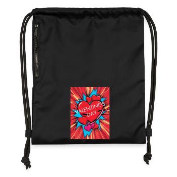 Valentines Day - Gymsac made from recycled material - black - Front