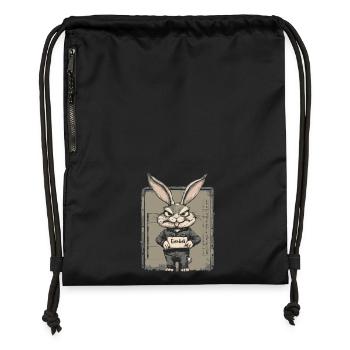 Hase Eierdieb Osterhase Mugshot Polizeifoto Ostern - Turnbeutel aus Recycling-Material - Schwarz - Vorne