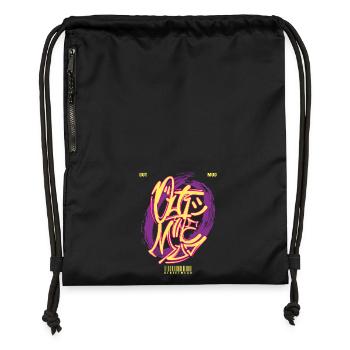 Streetwear Urban Graffiti - Gymsac made from recycled material - black - Front