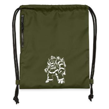 Pompier monstre - Sac à cordon en polyester recyclé - military green - Devant