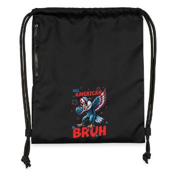 All American Bruh - Turnbeutel aus Recycling-Material - Schwarz - Vorne