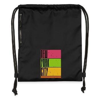 New York City - NYC - Big Apple - Gymsac made from recycled material - black - Front