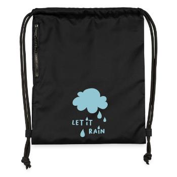 Let it Rain Cloud Cool Sayings Kids Rain Drops - Gymsac made from recycled material - black - Front